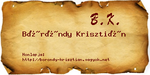 Böröndy Krisztián névjegykártya